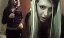 Slutty Blond Girlfriends Tease Before a Hardcore Webcam Session