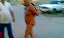 Watch This Granny Masturbate in Her Tiny Thong Publicly!