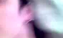 Black bra girlfriend getting creampied on camera