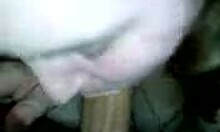 Messy hairdo brunette teen sucking big cock and licking balls 😍