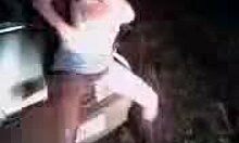 Yo, busty hottie in black panties flaunts in garage! 😍