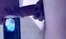 Naughty housewife amateur sucks small cock with tongue on cam