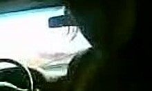 brunette girlfriend groped in parked car outdoors