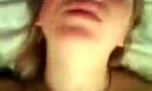 Blond-haired pantyhose-clad amateur masturbating with plump body.