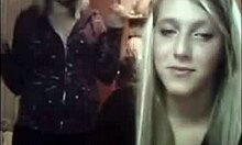 Slutty Blond Girlfriends Tease Before a Hardcore Webcam Session