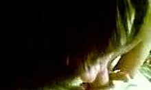 dark-haired hottie deepthroating cock on cam with handjob