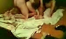 hardcore amateur threesome with doggy drilling, blowjobs, and double penetration