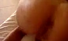 short-haired milf blonde sucks and masturbates big tits