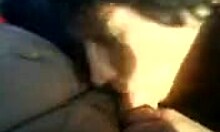 Dark-Haired Amateur Blows Small 18+ Cock in Car