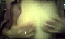 busty brunette milf strips and shows her big tits on web chat