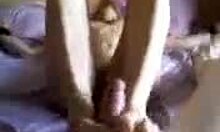 Amateur Wife Teases With Footjob Then Rides Big Cock