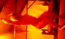 This blonde in black panties did a little strip show for fun.