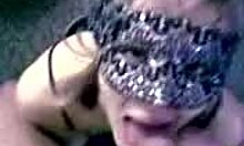 Mask-Wearing Amateur Slut Sucking Big Fat Dick