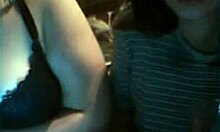 Two amateur GFs show big tits on webcam 😘