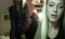 Slutty Blond Girlfriends Tease Before a Hardcore Webcam Session