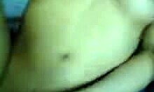 busty brunette in pov masturbation scene on bed