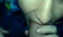 POV blowjob from a good-looking amateur girlfriend in her bedroom.