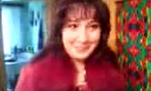 I saw this chubby hooker-looking granny showing her legs on cam