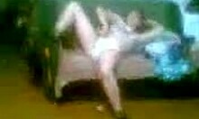 my wife in white panties teasing with her big tits