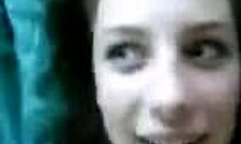 Playful brunette girlfriend shows off her charm