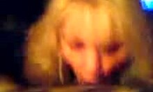 pale-skinned blonde sucking a meaty dick in POV