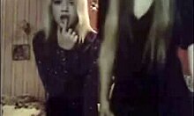 Slutty Blond Girlfriends Tease Before a Hardcore Webcam Session