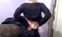 milf strips in stockings and panties, shaking ass passionately