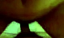 Hairy pussy hoe riding massive dong on cam