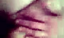 Black bra girlfriend getting creampied on camera