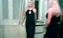 Two Blond Girlfriends Strip and Play Naughtily Together