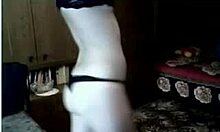 sporty blonde strips her nubile body on cam