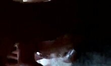 Dark-haired amateur feels the thrill of handling a big cock