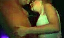 amateur chick gets sandwiched between two muscular strippers at the party