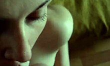 pretty brunette hottie receives steamy facial in pov blowjob