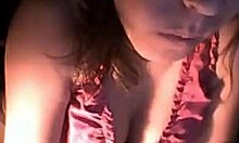 brunette in pink showing off her young hot body 😍