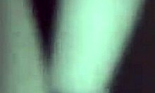 Intense fucking in the bathroom at night, she moans while getting pounded doggystyle.