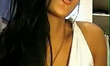 Tanned brunette amateur blows dick live on camera