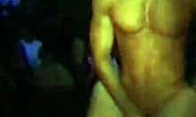 Amateur blonde hottie blows plump stripper in public, feeling those big tits 😍