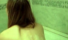 soapy amateur gets blowjob and masturbation during mff threesome in the bath