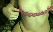 playful babe in black panties teasing with every move