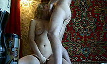 Busty blonde face-fucked on knees