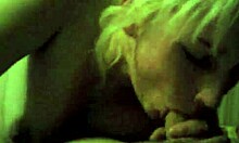 blond-haired amateur shyly talking on the phone