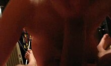 Blond-Haired Beauty Sucking and Stroking Big Natural Tits in POV