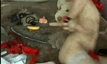 stockings-clad girlfriend explores with a toy intriguingly