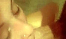 soapy amateur gets blowjob and masturbation during mff threesome in the bath