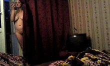 blond-haired amateur shyly talking on the phone