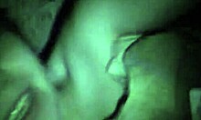 mature brunette plays with toys in stockings