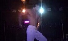 gorgeous busty blonde dances striptease with hung stripper