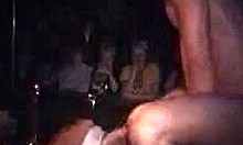 gorgeous busty blonde dances striptease with hung stripper