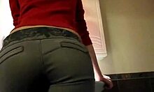 round booty blonde getting ready for her date, looking sexy